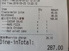 账单-WOLFGANG PUCK KITCHEN & BAR(迪士尼小镇店)