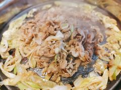 葱爆羊肉-赤铁扒拉锅·烤串·烤鸽子