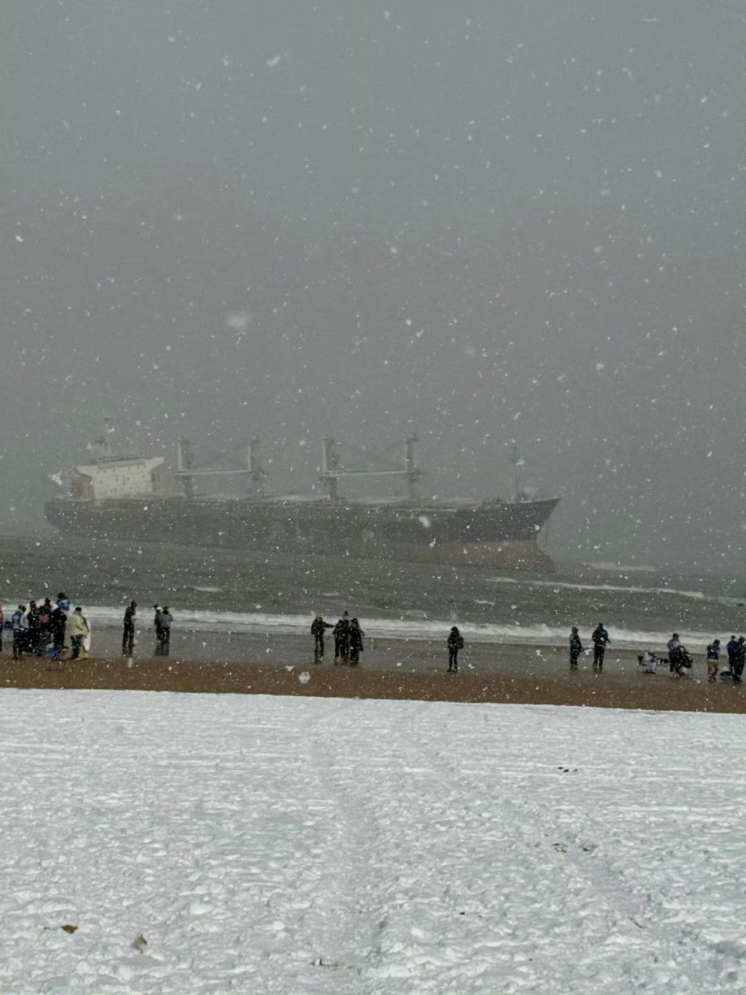威海的冬天来布鲁维斯号沉船看雪