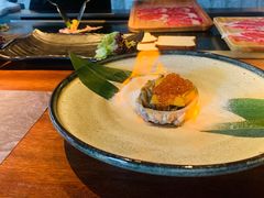 火焰黑鲍配海胆-岩也·日料与酒(龙岗天安云谷店)