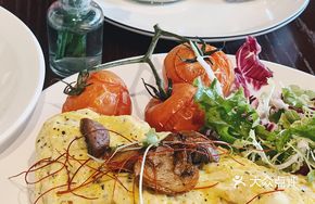 Black Truffle Mushroom Omelette with Butter Mushrooms