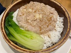 手剁肉饼钵仔蒸饭-三盅两件(万达广场店)