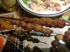 碳烤羊肉串和板筋-通海俄式烧烤(下瓦房店)