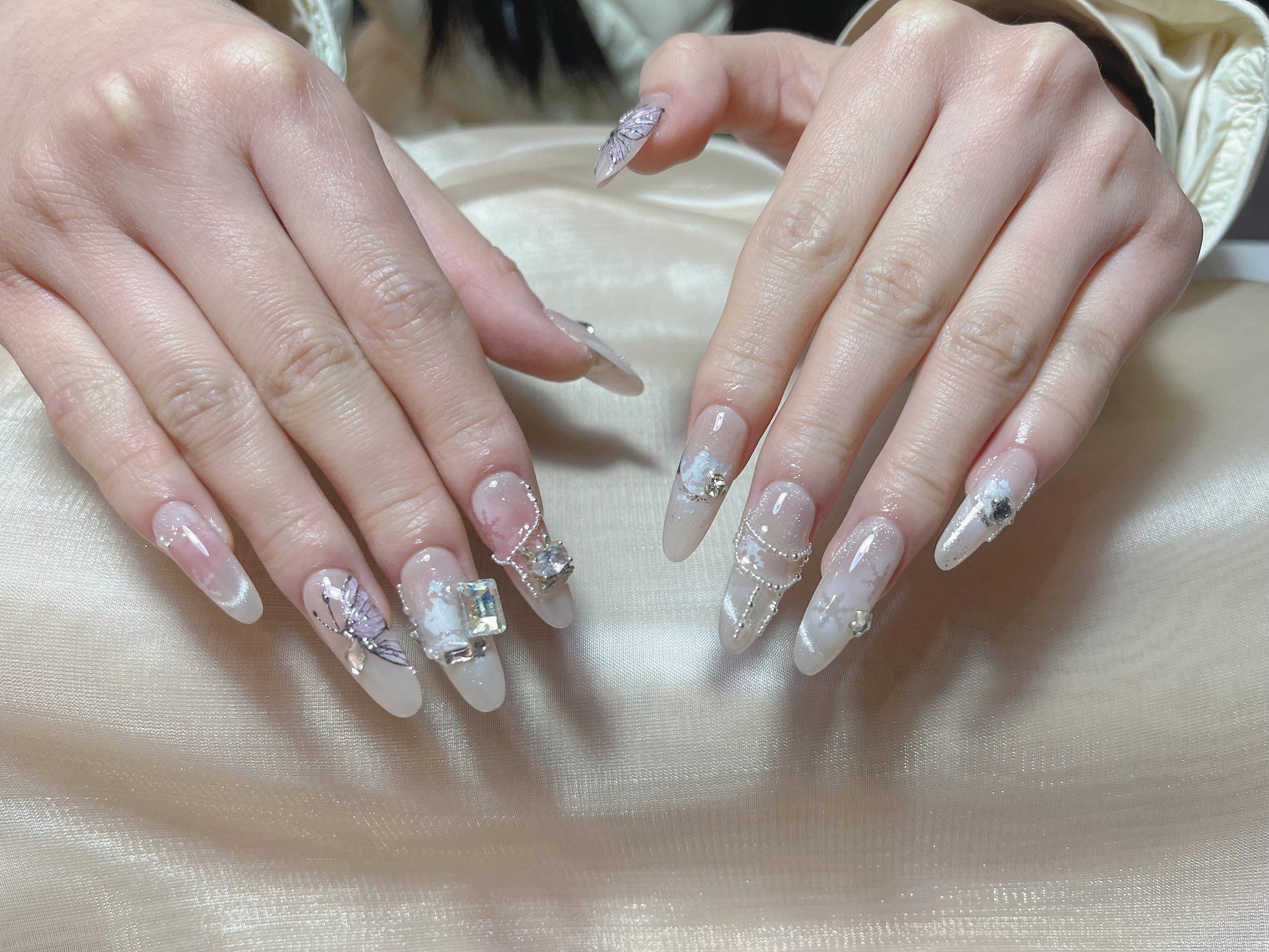 雪花美甲全手图