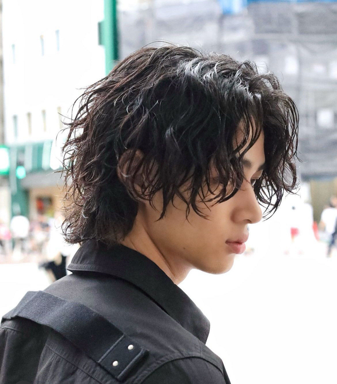 男士烫发男士中长发