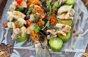 Boneless Steamed Fish in Bamboo Basket