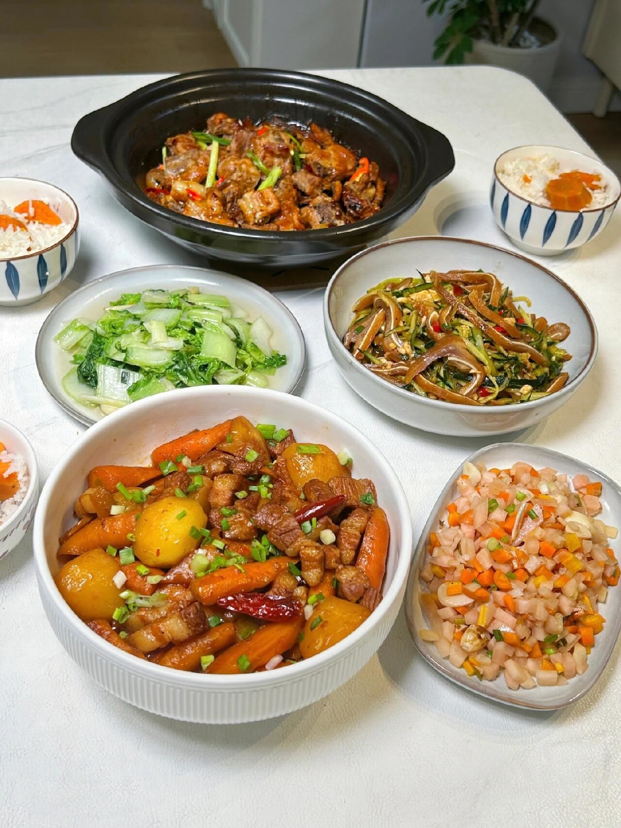 不点外卖,一家三口的家常晚餐