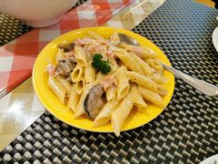 火腿蘑菇奶面-后厨意餐La Cucina(外交公寓店)