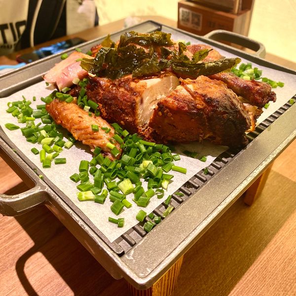 绿茶葱香烤鸡