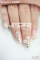 炫彩浅粉闪烁银河小可爱-STAR美甲店