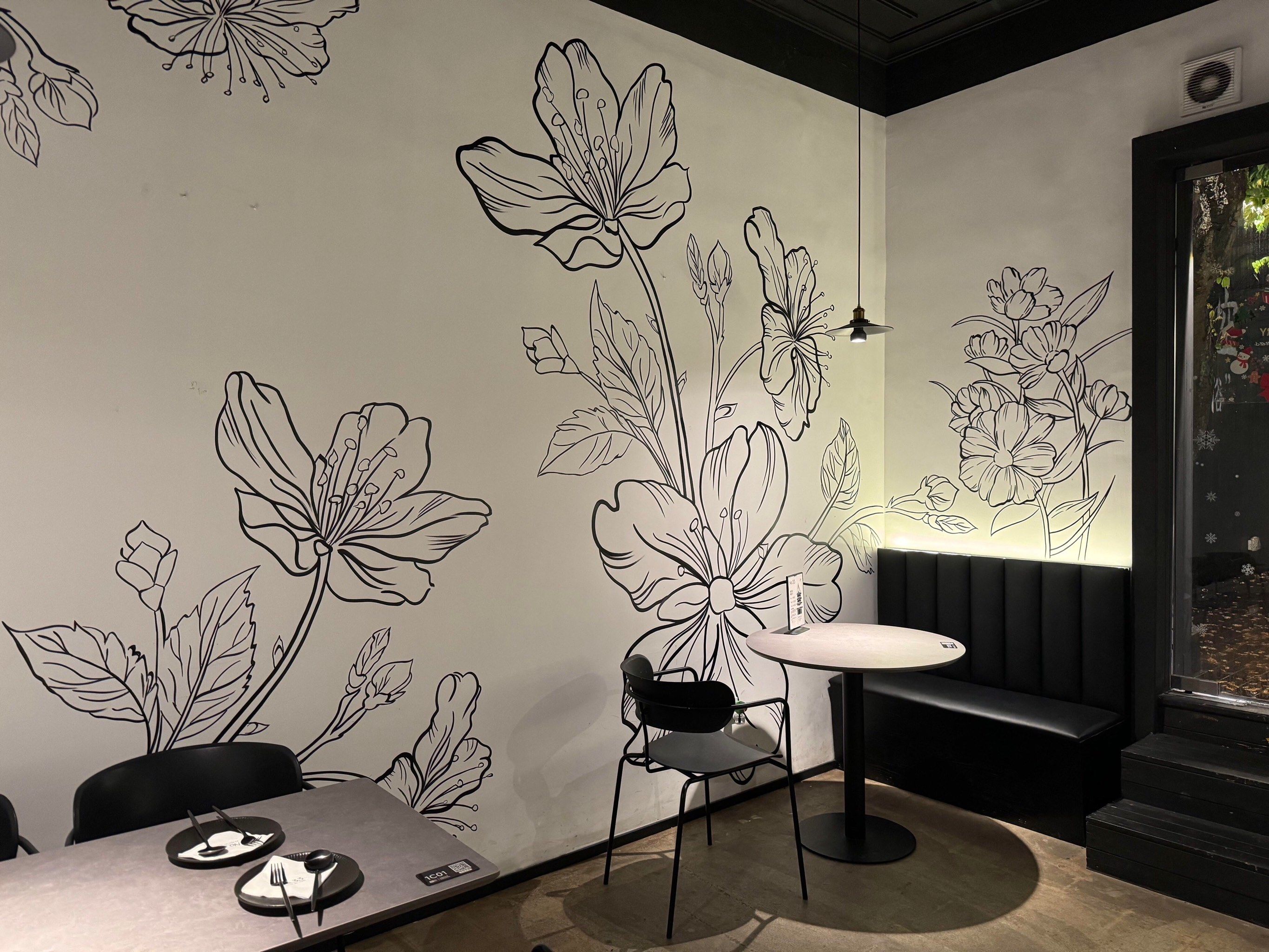 网红打卡超赞背景#餐厅墙绘 #墙面装饰 #墙体彩绘 #手绘壁画 #杭州