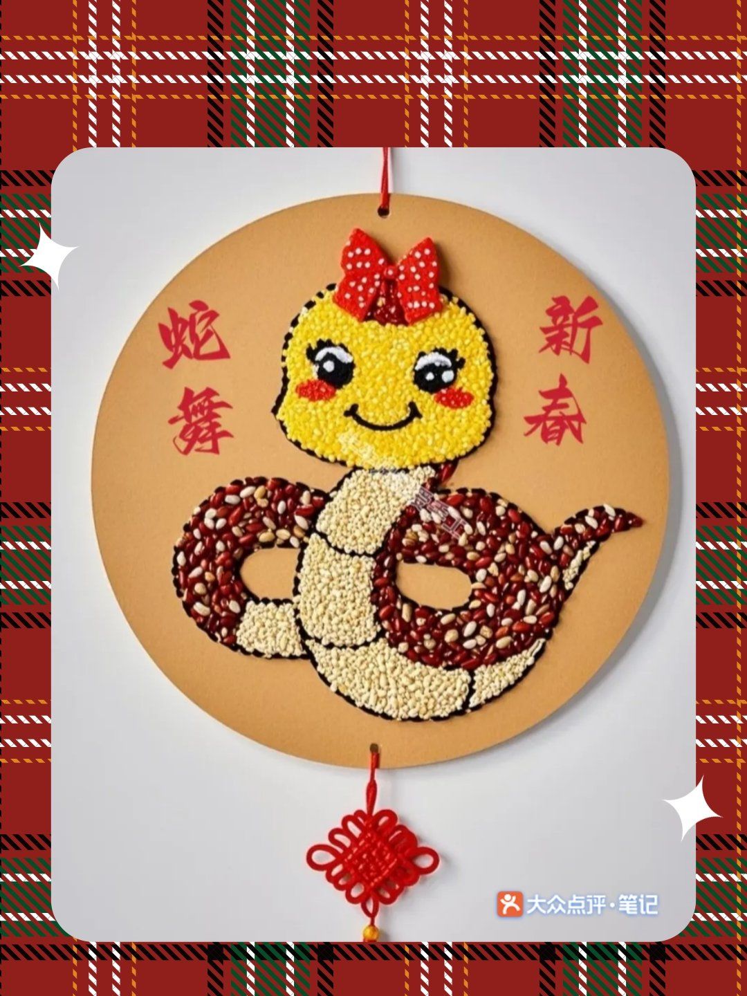 蛇年亨运|diy☞五谷杂粮拼贴画迎新年✔️