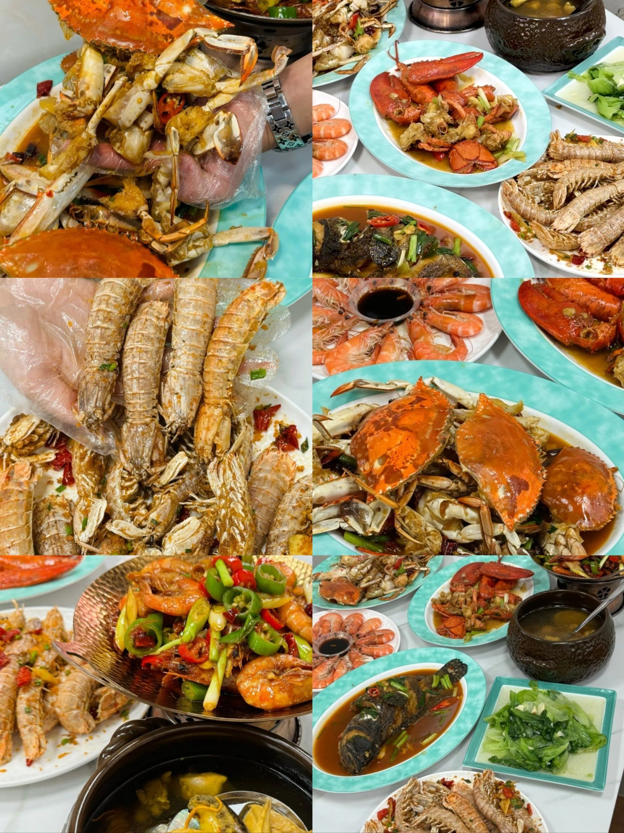 海鲜大餐 享不停🦞海味轩餐厅,白灼红虾鲜到
