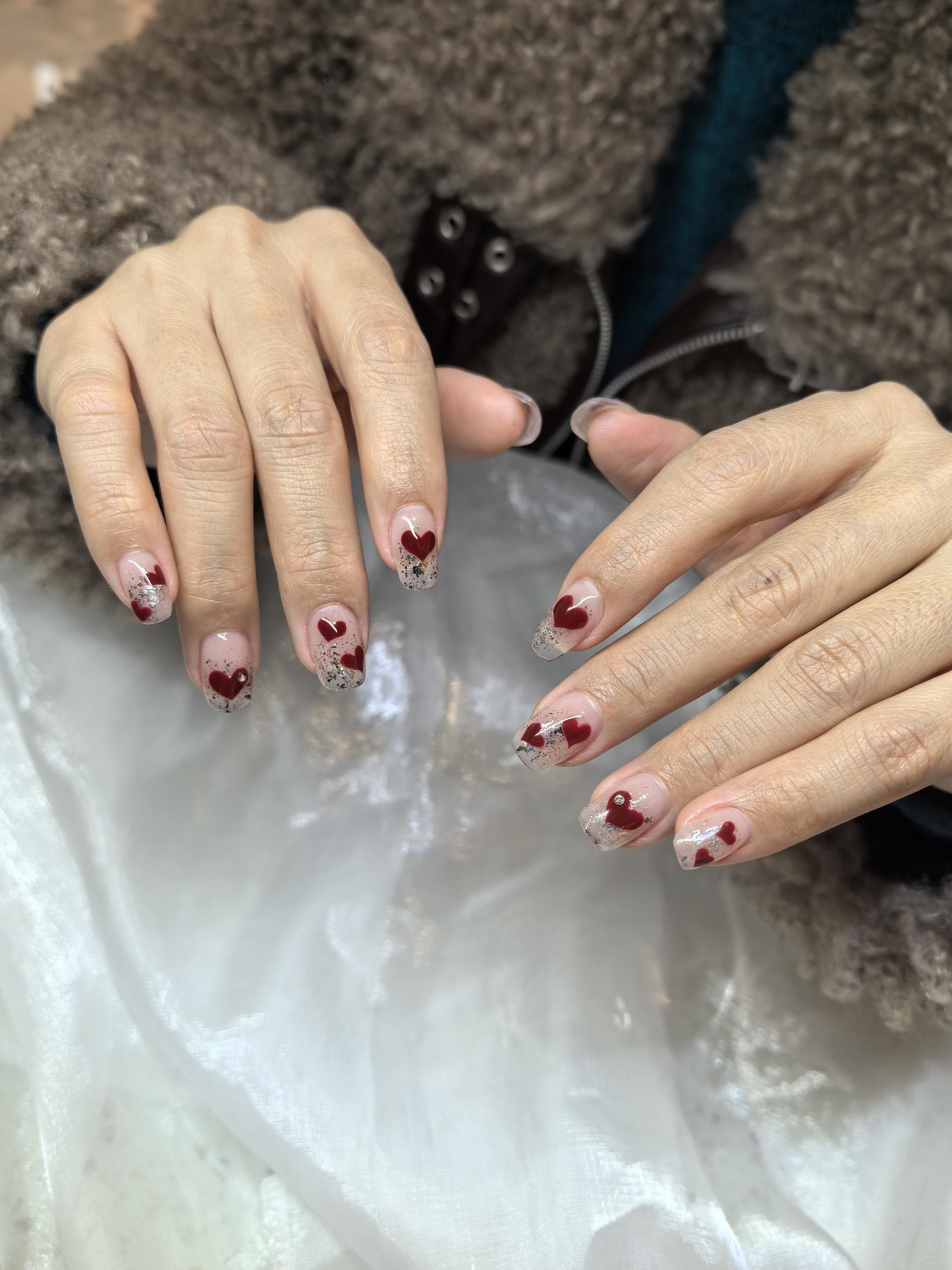 新年款红色爱心美甲❤️