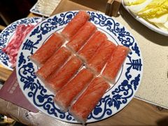 招牌生吃蟹肉-东镇老火锅(长春路首店)