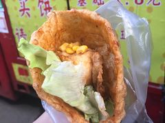 -小红车炸蛋葱油饼