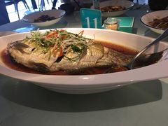 葱油鲈鱼-杭越海鲜(迪荡店)