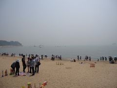 面前的海景——沙滩上游人-白城沙滩