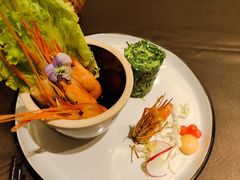 熟醉沼虾拼鲜蔬-杭州西湖柳莺里酒店·闻莺厅