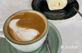 A Cup of Abstract (Crooked) Latte Art Cappuccino