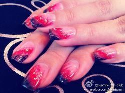 红黑气泡渐变-Remix Nail Club