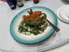 荠菜花蟹炒年糕-上海老饭店(北京分店)