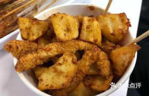 Chicken Strip Potatoes with Crispy Rice Noodles