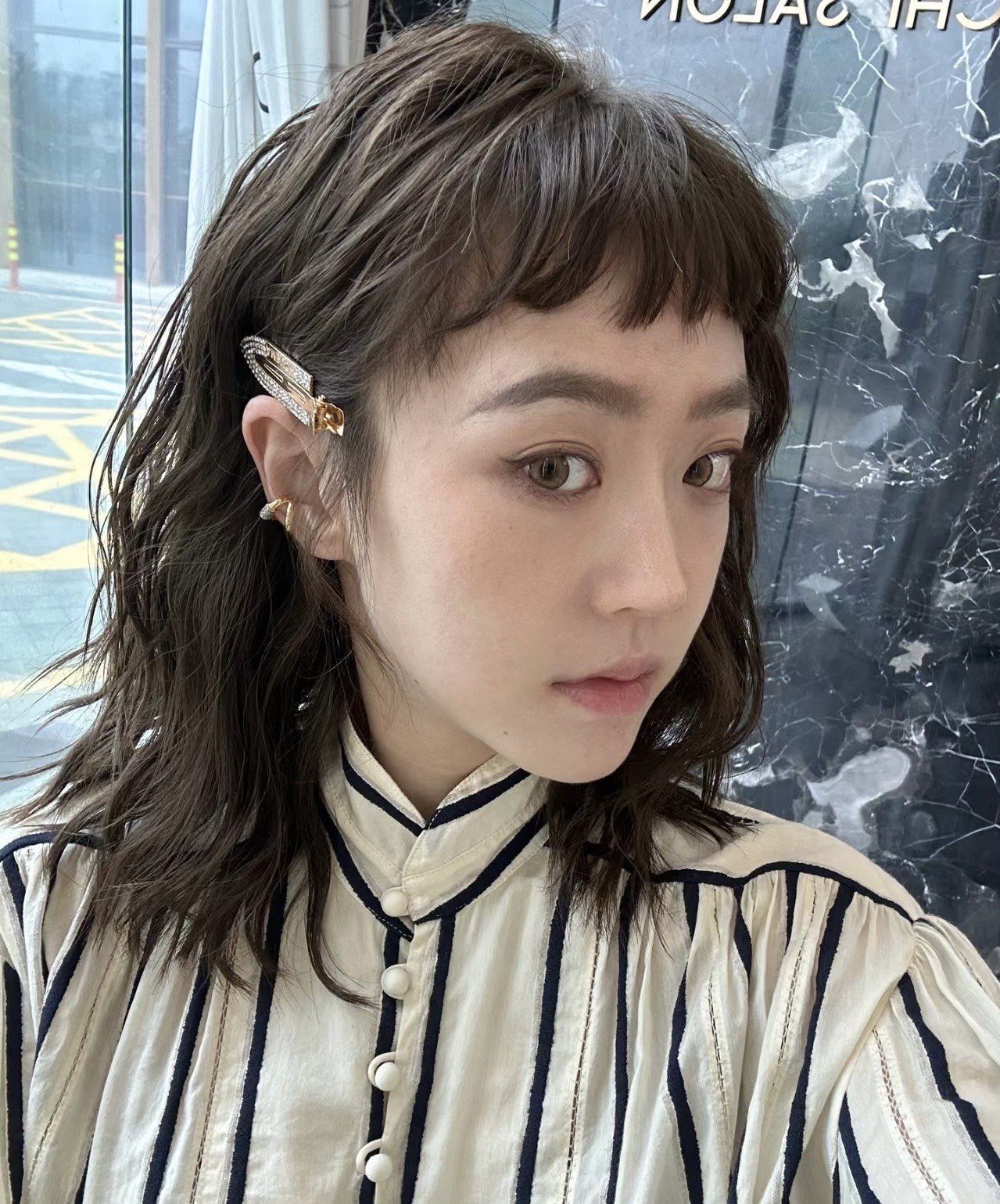 方圆脸发箍 #日系斜刘海 #一个刘海拯救一张脸 #发箍刘海一体 #圆脸