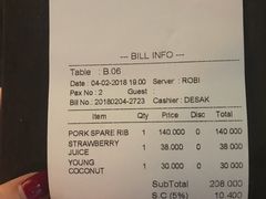 账单-Pundi Pundi Restaurant