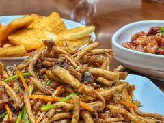 茶树菇牛柳-晚归月亮湾私家菜(临邑路店)