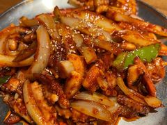 炒鱿鱼-包装马车·韩国料理·포장마차