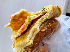 烧饼夹鸡蛋饼-农园餐厅(北京大学店)