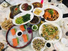 三文鱼拼北极贝-海鲜城大家餐厅