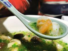 荠菜蘑菇虾仁羹-莹珠阁·私房菜