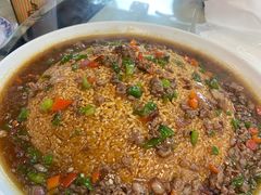 农家牛肉浇汁锅巴-百味园土菜馆(迎宾东路店)
