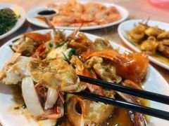 姜葱炒花蟹-红月湾海鲜饭店•沙滩海景(双月湾店)