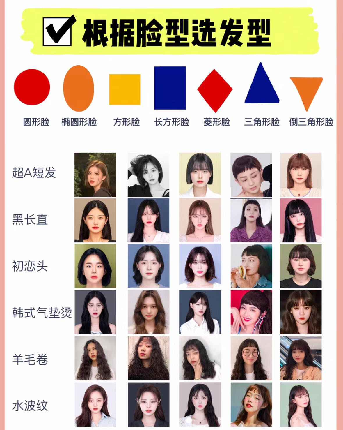 女生根据脸型设计发型