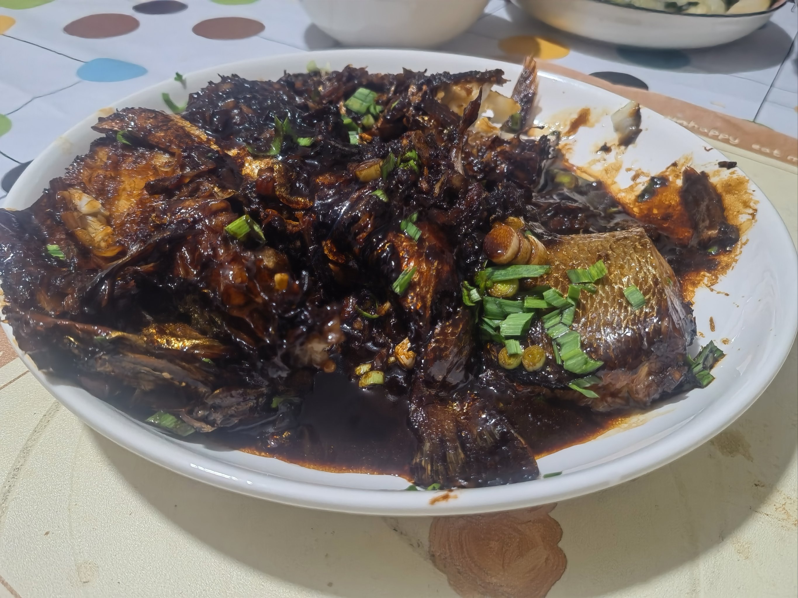 今日份的家常便饭,大黄鱼被某人烧焦了