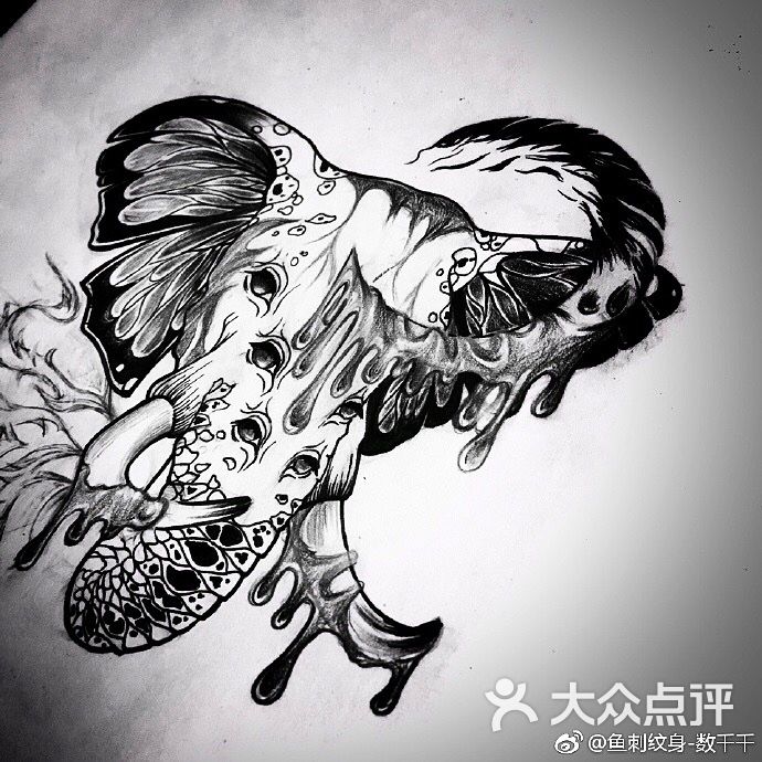 鱼刺纹身图片
