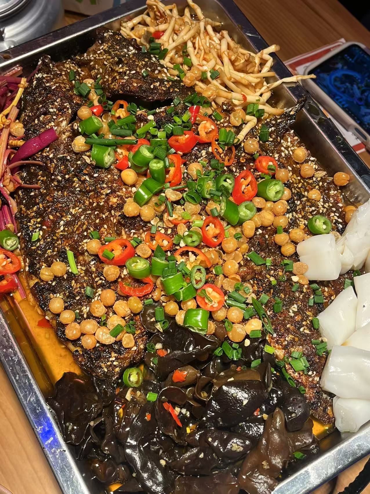 健康好味烤鱼蔬菜