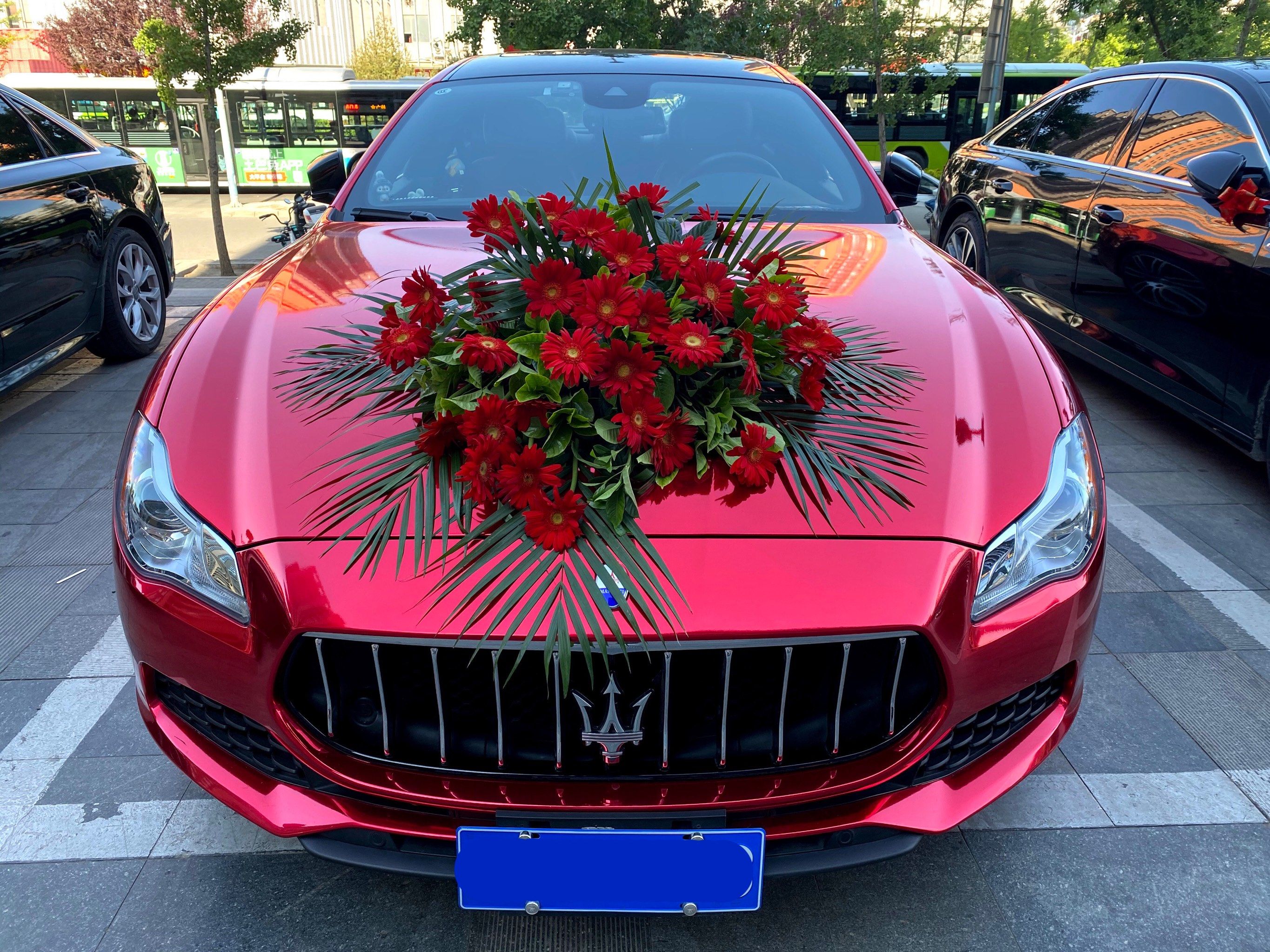 喜百合婚车的车队,每一辆车都是精挑细选