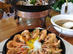铁板蒜茸虾扯蛋-地方名吃海鲜大馅蒸饺(北戴河店)