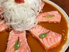 Nobu风·新派三文鱼刺身-山杏yama-katsu·吉列炸物