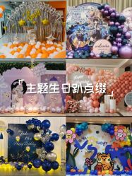 -宝宝百日宴周岁生日派对气球布置策划