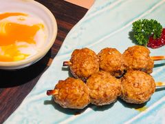鸡软骨丸子配温泉蛋-山葵家·创意料理(宁波来福士店)