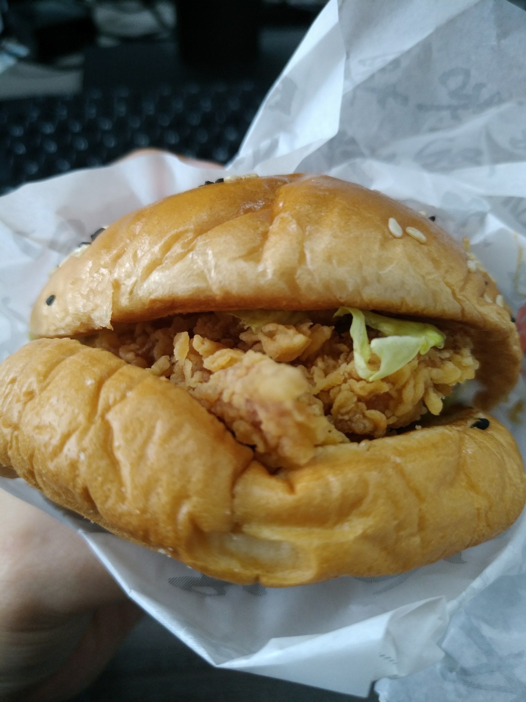 今天吃的华莱士汉堡