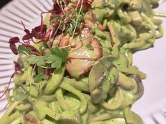 培根蘑菇青酱扁面-本处·素食·融合料理(南油店)