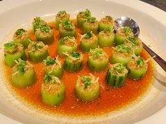 蒜蓉银鱼仔蒸棋子丝瓜-宴周康·精致江浙菜(周浦店)