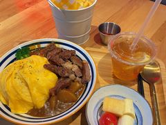 牛排咖喱蛋包饭-暖食光·台式家庭餐厅·生日主题店(万达店)