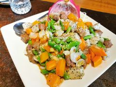 火龙果百合炒牛柳-上楼私房菜(院士路店)